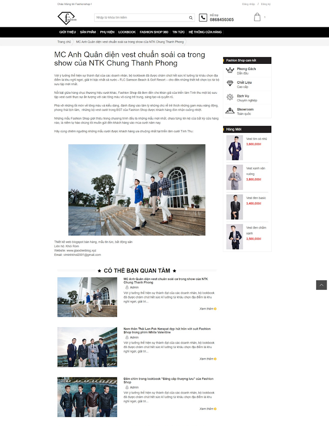 Template blogspot bán hàng thời trang FashionShop